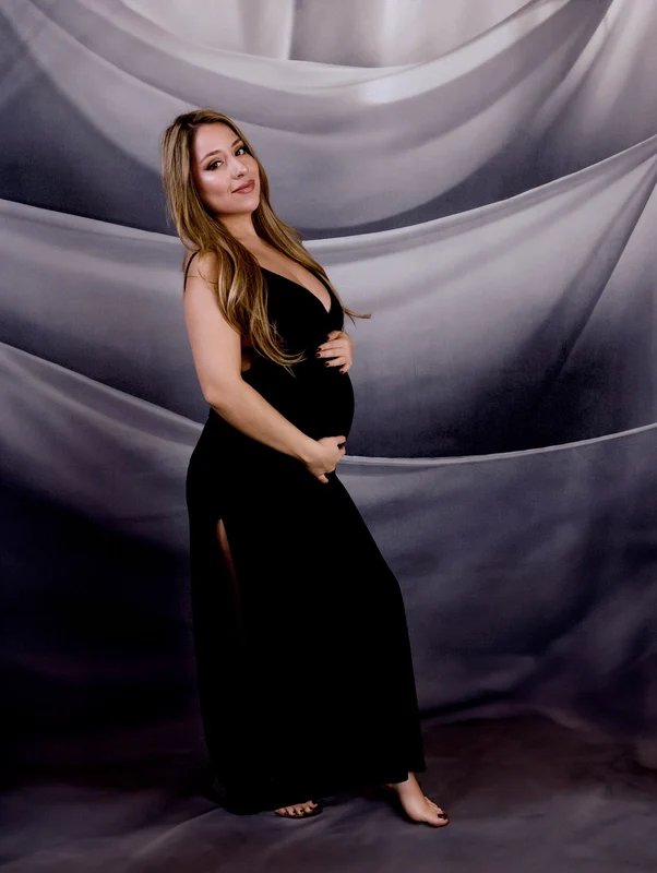 Kate Grey Draped Curtains Backdrop Designed by Emetselch - Image 4