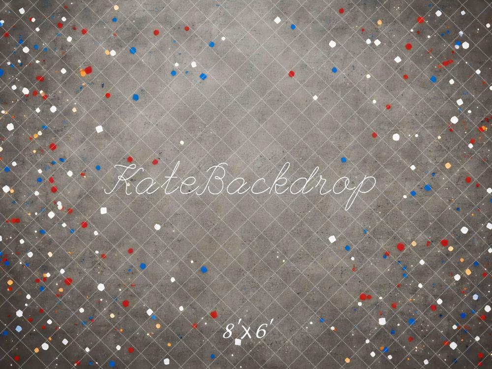 Kate Grey Grid Confetti Dots Backdrop Designed by Mini MakeBelieve - Image 3