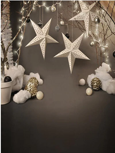 Kate Christmas Grey Star Backdrops for Photography - Image 2