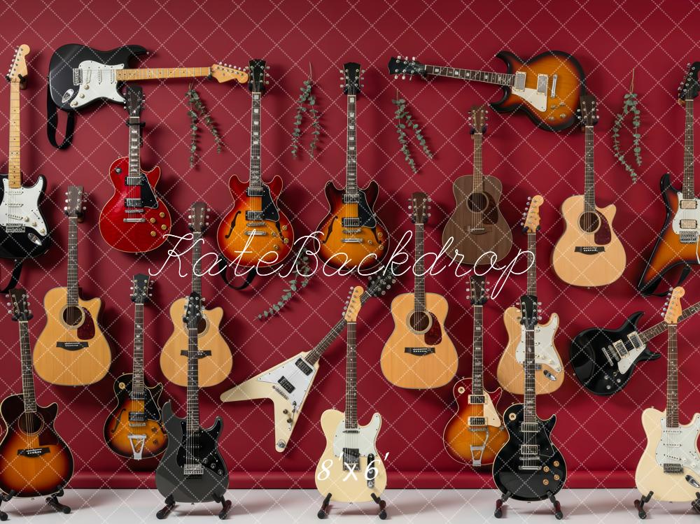 Kate Guitars Red Backdrop Designed by Patty Robert - Image 3