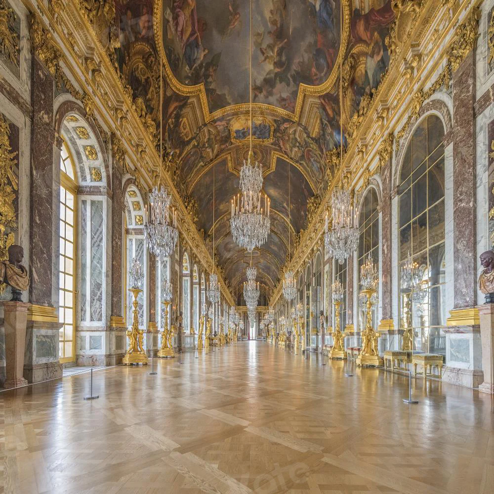 Kate Hall of Mirrors and Wedding in front of the Palace at Versailles Backdrop - Image 2