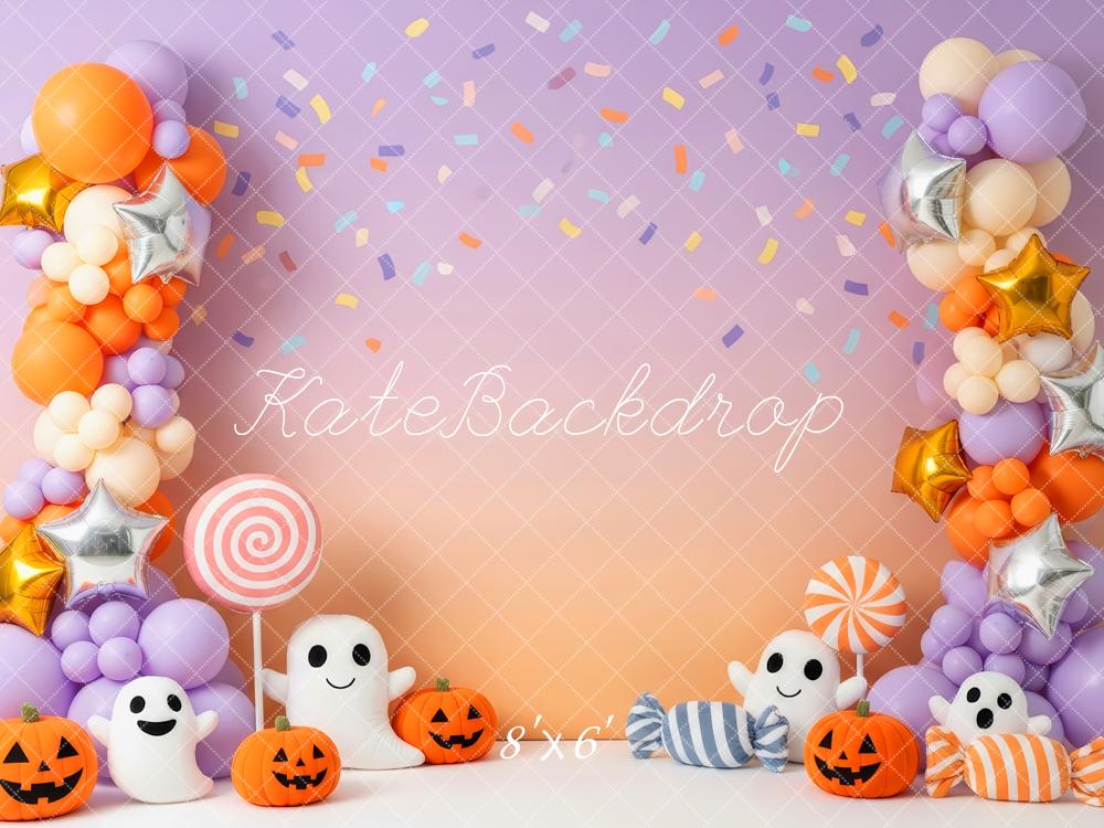 Kate Halloween Balloons Pumpkins Ghosts Backdrop Designed by Patty Robert - Image 3