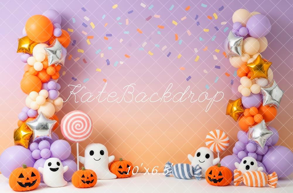 Kate Halloween Balloons Pumpkins Ghosts Backdrop Designed by Patty Robert - Image 4