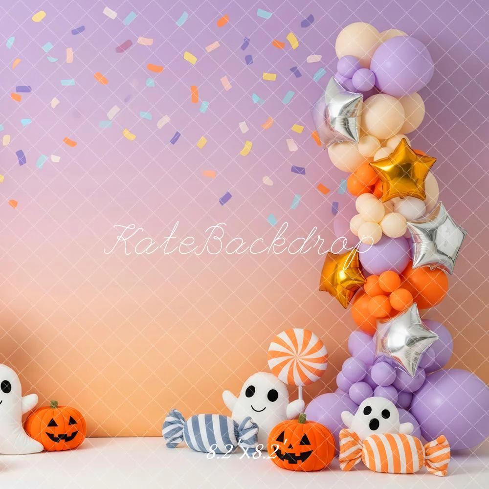 Kate Halloween Balloons Pumpkins Ghosts Backdrop Designed by Patty Robert - Image 5