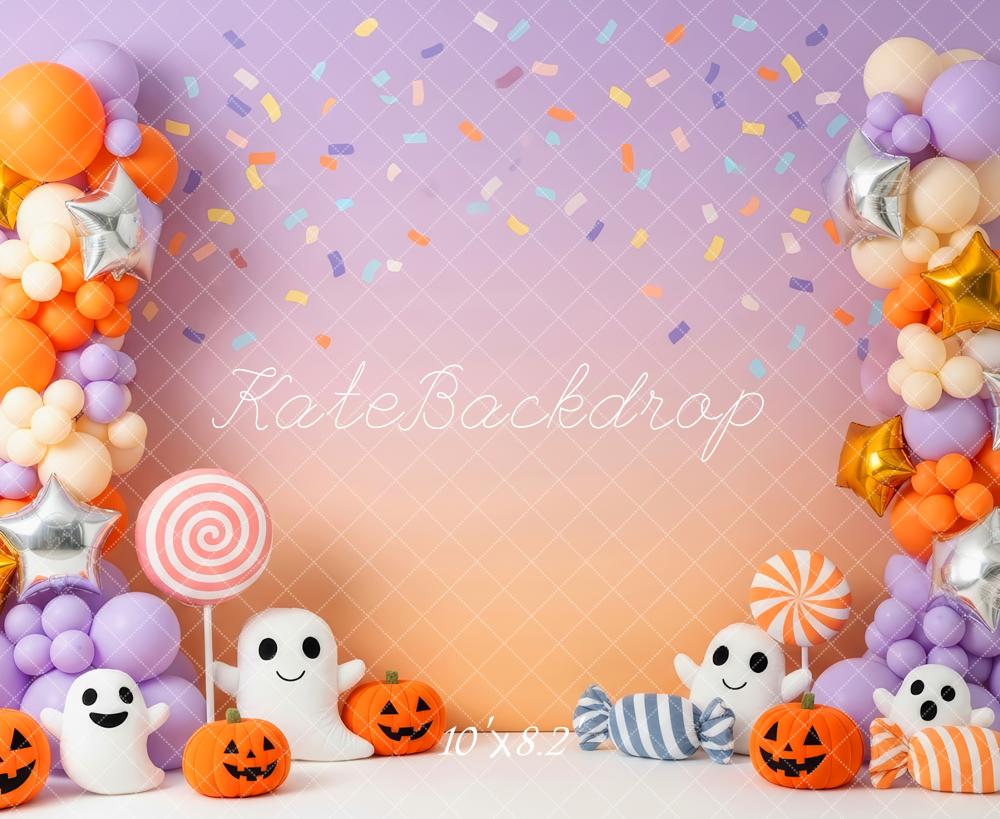 Kate Halloween Balloons Pumpkins Ghosts Backdrop Designed by Patty Robert - Image 6