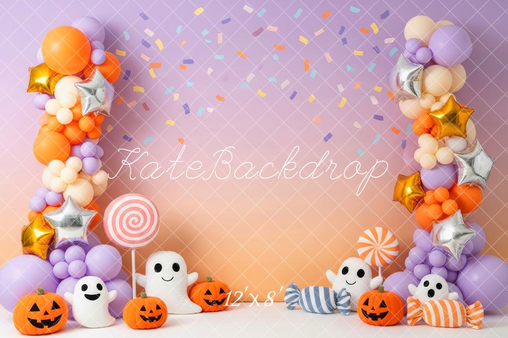 Kate Halloween Balloons Pumpkins Ghosts Backdrop Designed by Patty Robert - Image 8