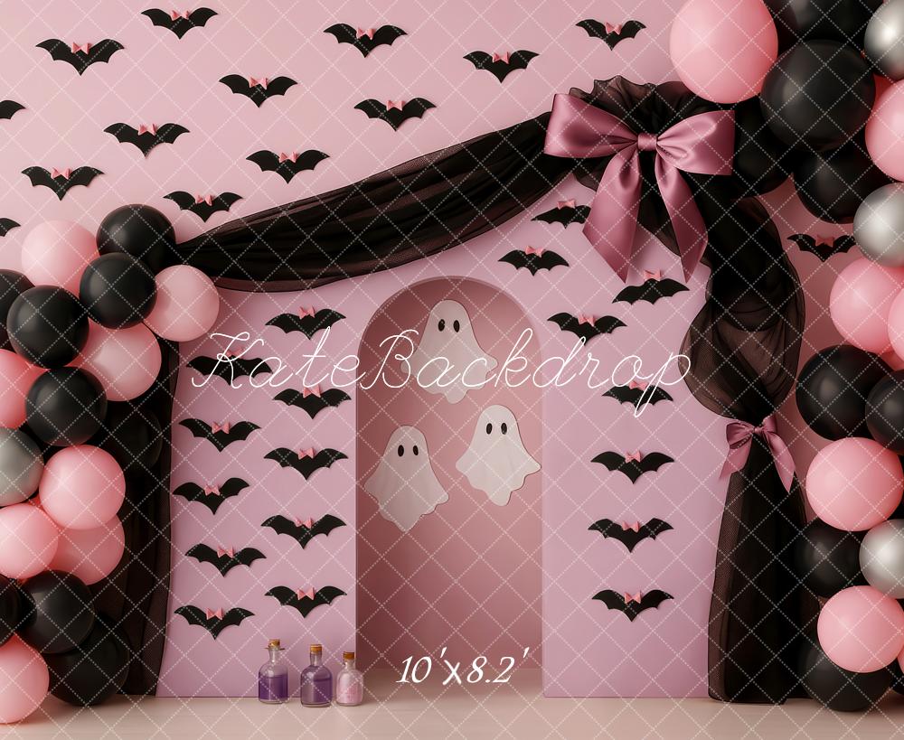 Kate Halloween Bats Ghosts Balloons Pink Backdrop Designed by Patty Robert - Image 6