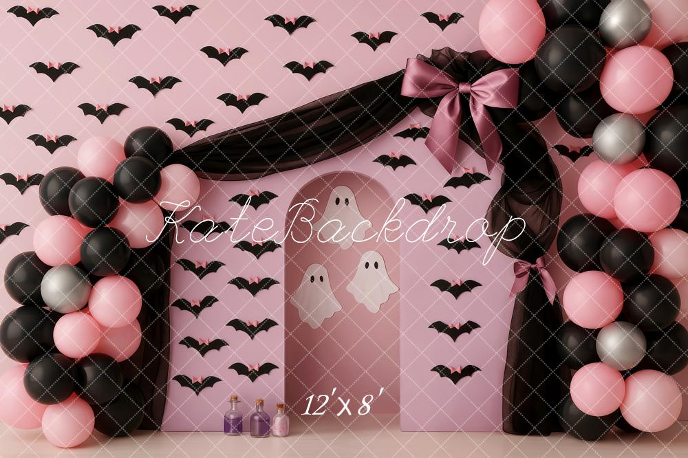 Kate Halloween Bats Ghosts Balloons Pink Backdrop Designed by Patty Robert - Image 8