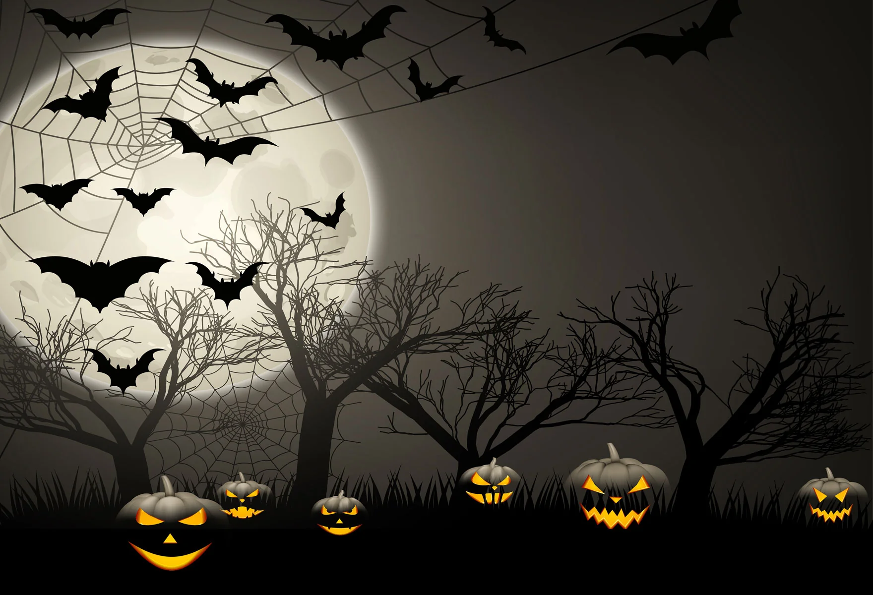 Kate Halloween Bats Pumpkin Backdrops For Photography - Image 2
