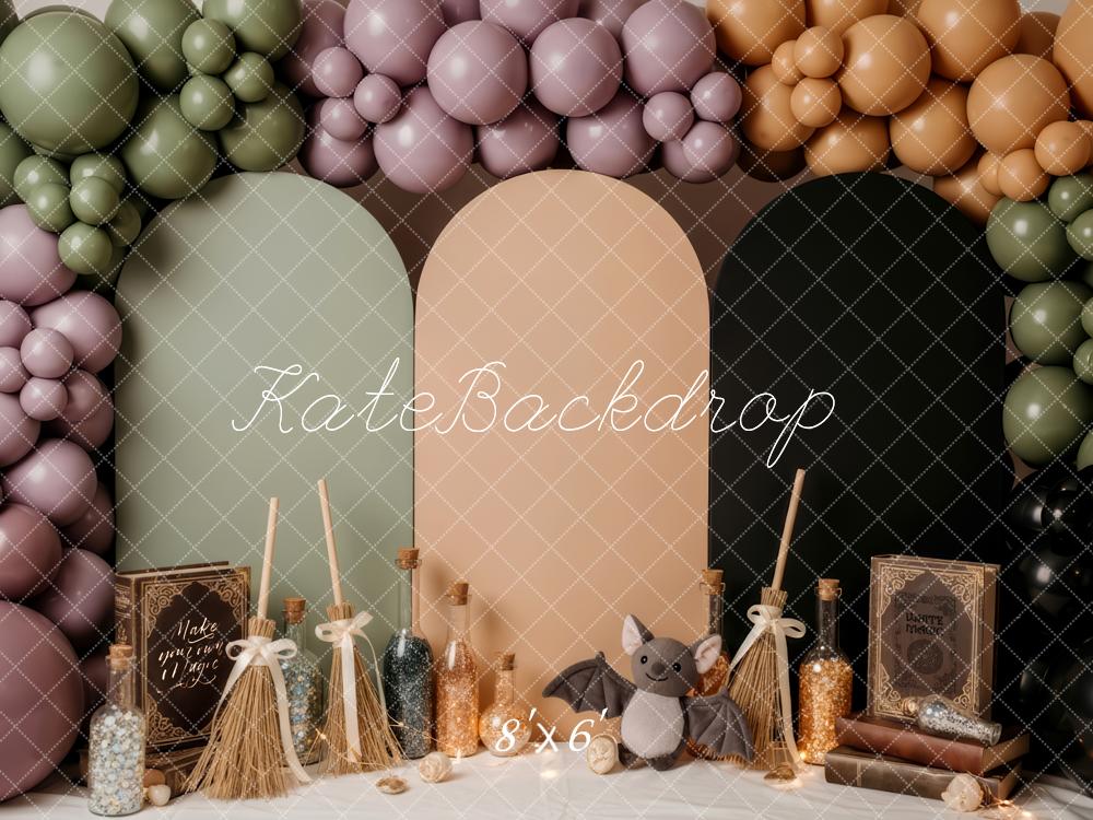 Kate Halloween Brooms Balloons Arched Panels Backdrop Designed by Patty Robert - Image 3