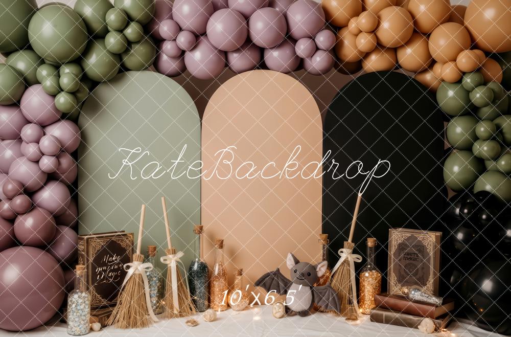 Kate Halloween Brooms Balloons Arched Panels Backdrop Designed by Patty Robert - Image 4