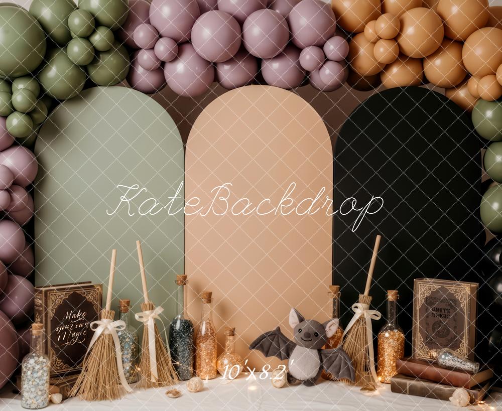 Kate Halloween Brooms Balloons Arched Panels Backdrop Designed by Patty Robert - Image 6
