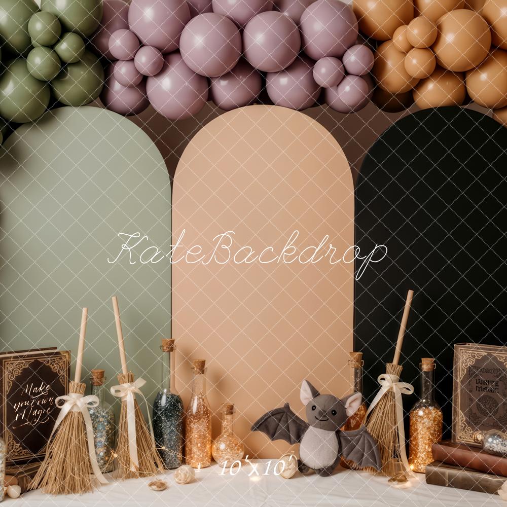 Kate Halloween Brooms Balloons Arched Panels Backdrop Designed by Patty Robert - Image 7
