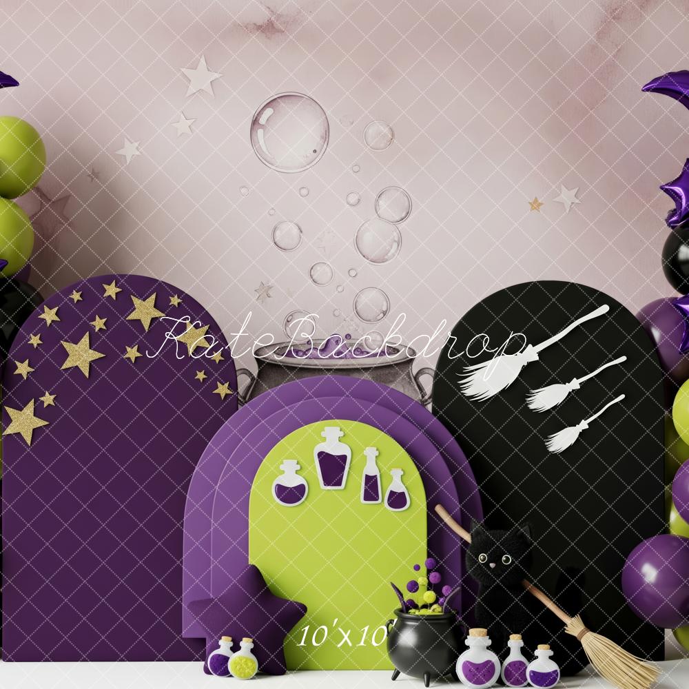 Kate Halloween Broomsticks Potions Balloons Purple Backdrop Designed by Patty Robert - Image 7