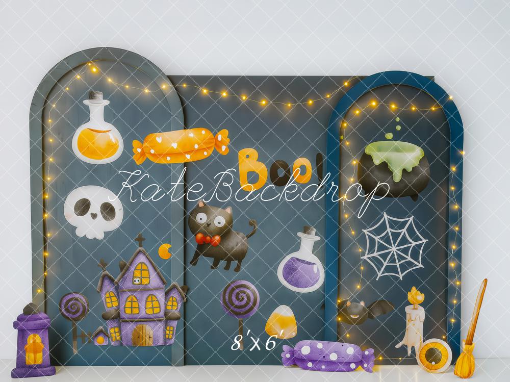 Kate Halloween Candy Cat Cauldron Backdrop Designed by Patty Robert - Image 3