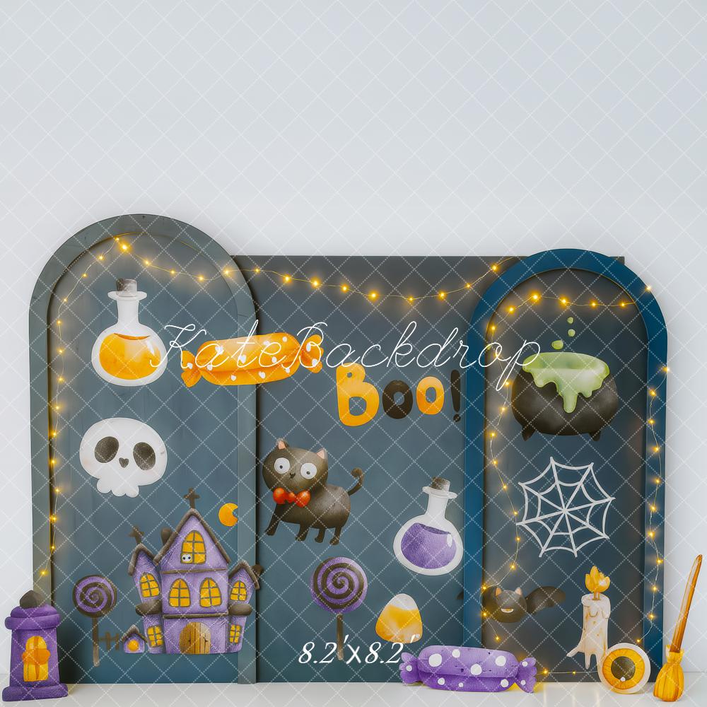 Kate Halloween Candy Cat Cauldron Backdrop Designed by Patty Robert - Image 5