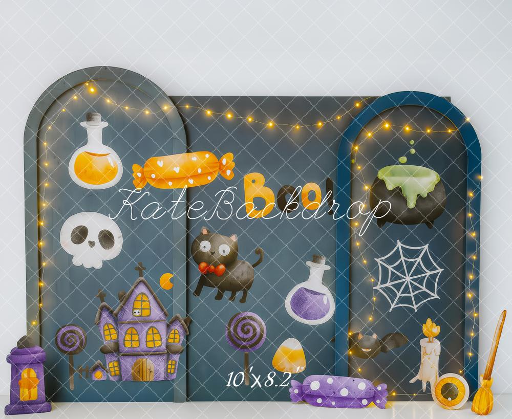 Kate Halloween Candy Cat Cauldron Backdrop Designed by Patty Robert - Image 6