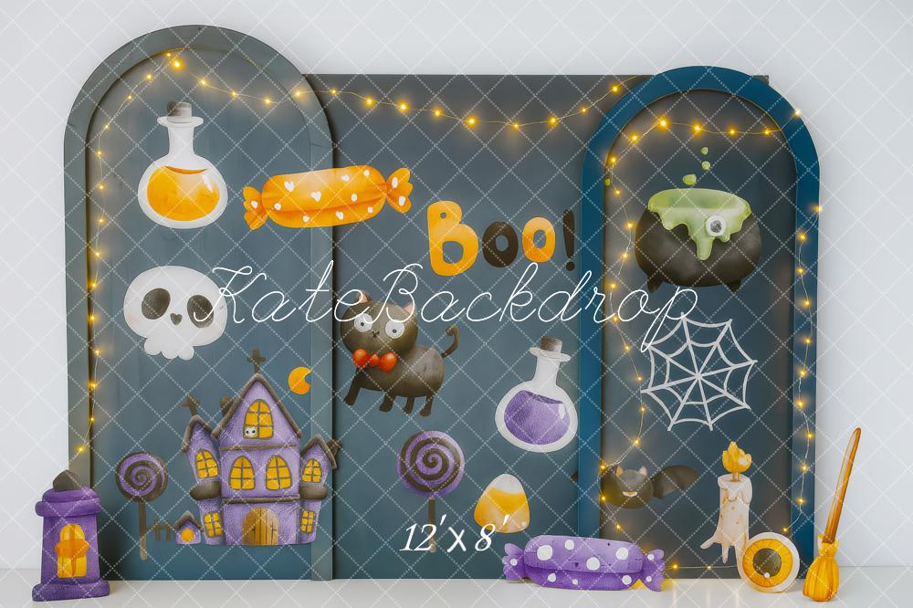 Kate Halloween Candy Cat Cauldron Backdrop Designed by Patty Robert - Image 8