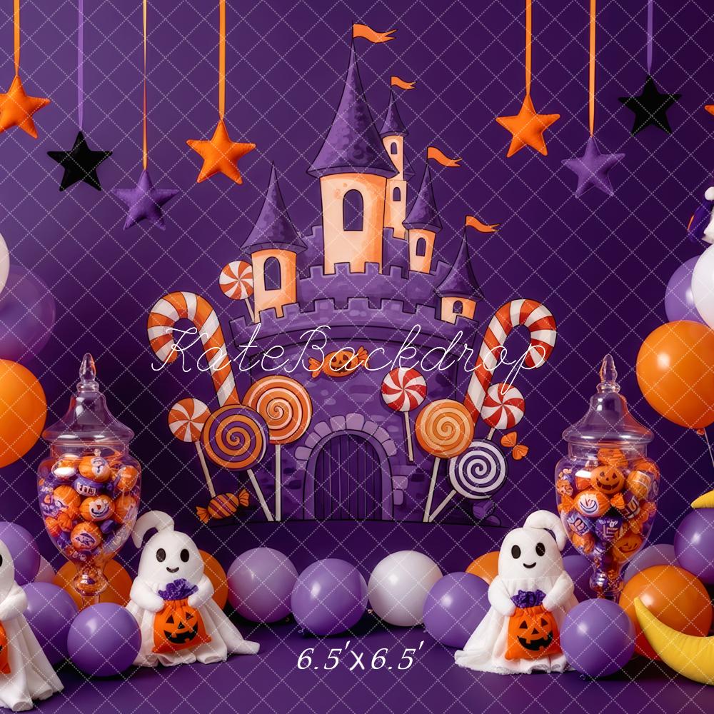 Kate Halloween Castle Candy Ghosts Balloons Backdrop Designed by Patty Robert - Image 2