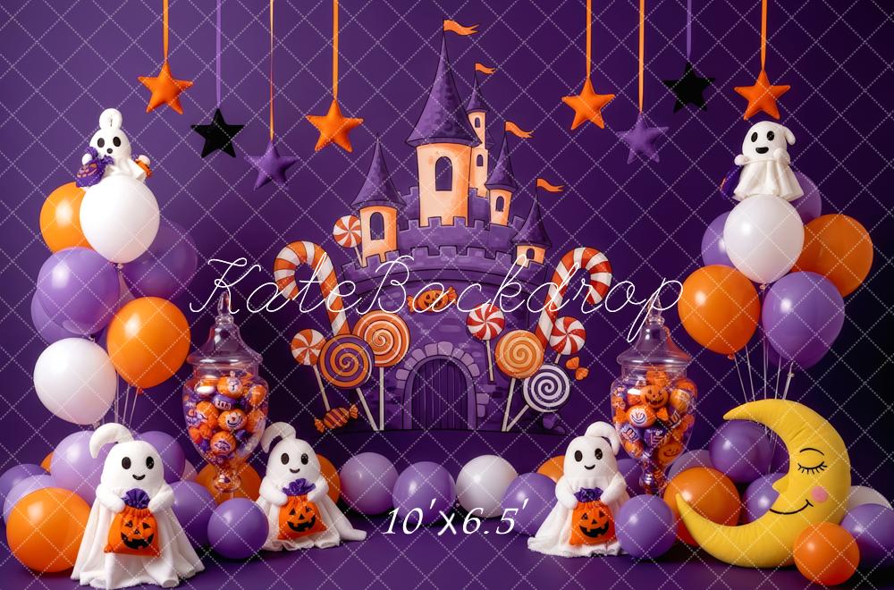 Kate Halloween Castle Candy Ghosts Balloons Backdrop Designed by Patty Robert - Image 4