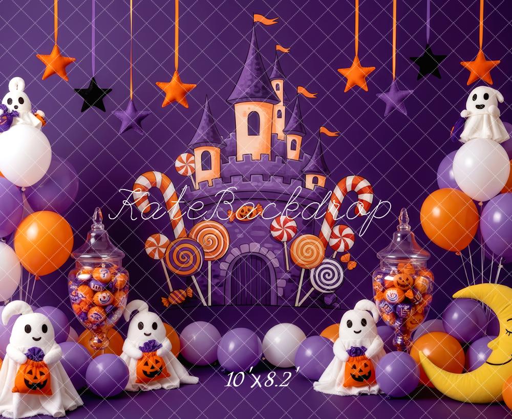 Kate Halloween Castle Candy Ghosts Balloons Backdrop Designed by Patty Robert - Image 6