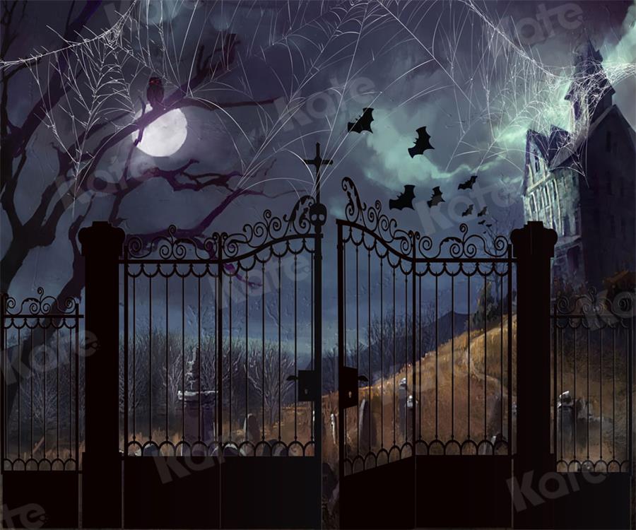 Kate Halloween Castle Night Door Backdrop for Photography - Image 3
