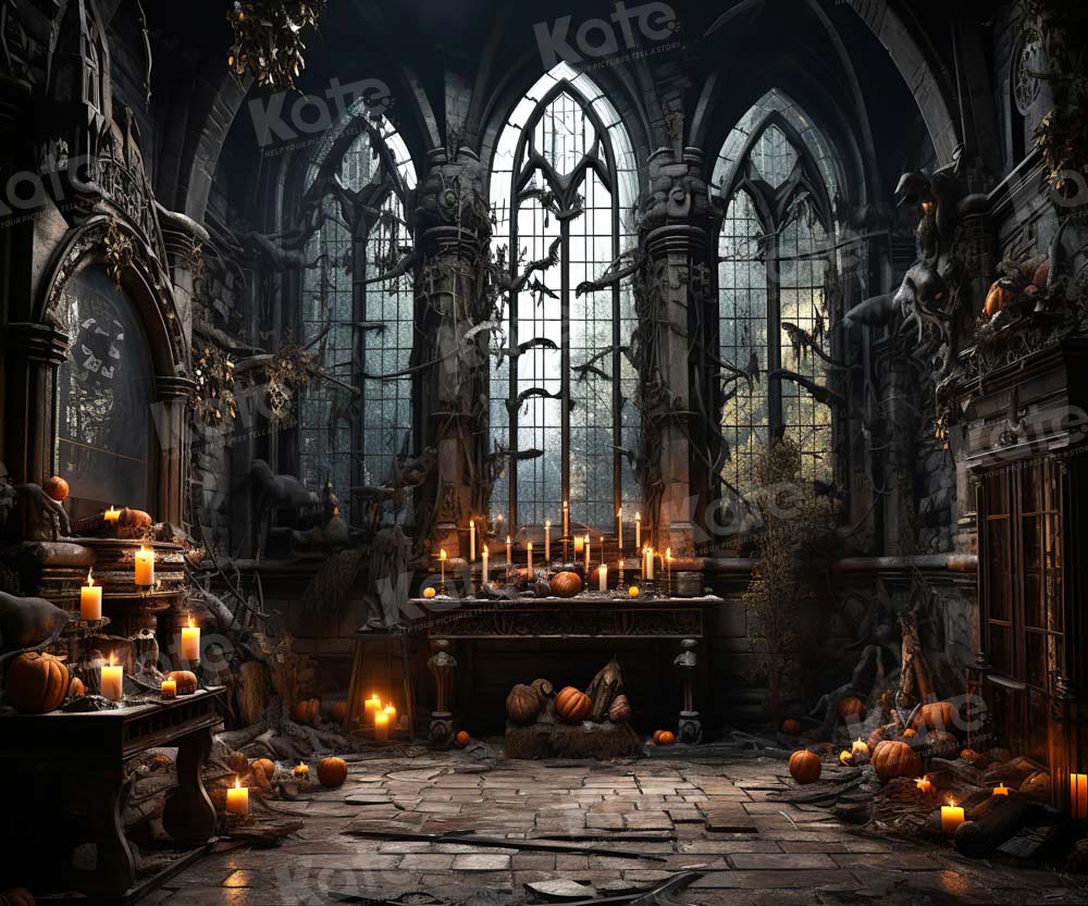 Kate Halloween Dark Church Candles Backdrop Designed by Emetselch - Image 5