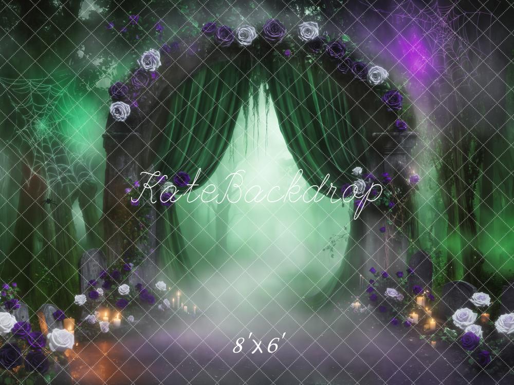 Kate Halloween Forest Arch Cobwebs Backdrop Designed by Emetselch - Image 3