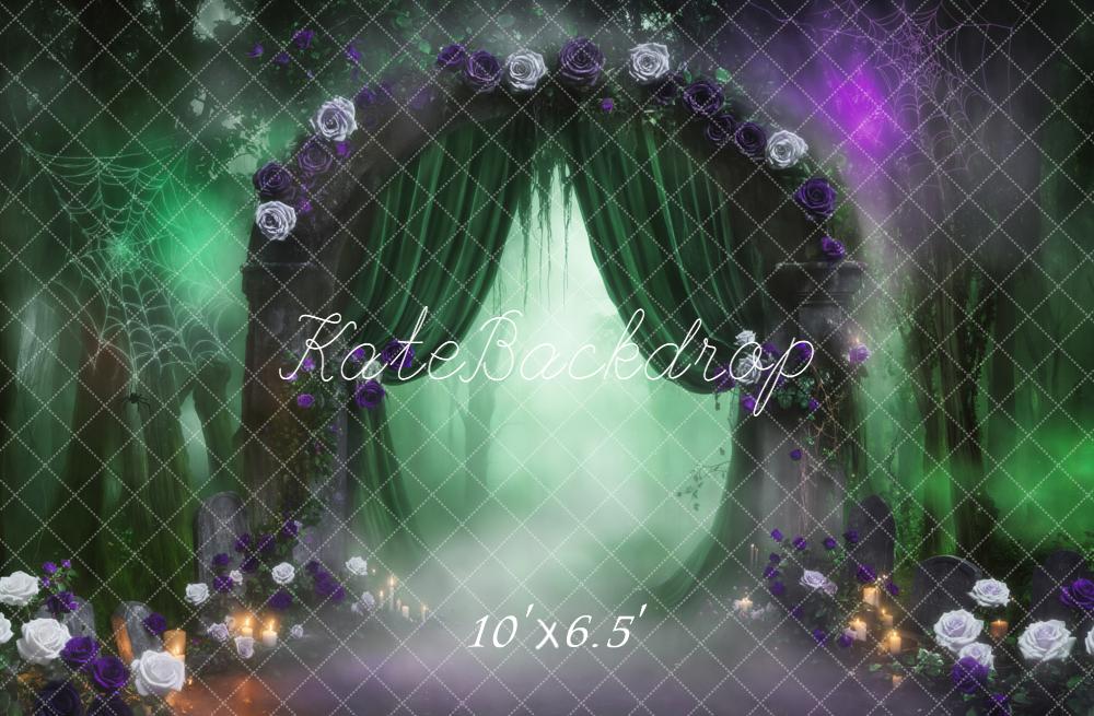 Kate Halloween Forest Arch Cobwebs Backdrop Designed by Emetselch - Image 4