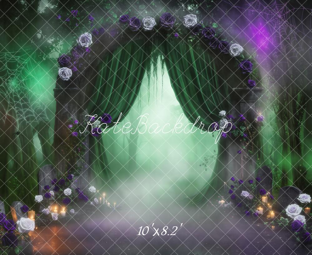 Kate Halloween Forest Arch Cobwebs Backdrop Designed by Emetselch - Image 6
