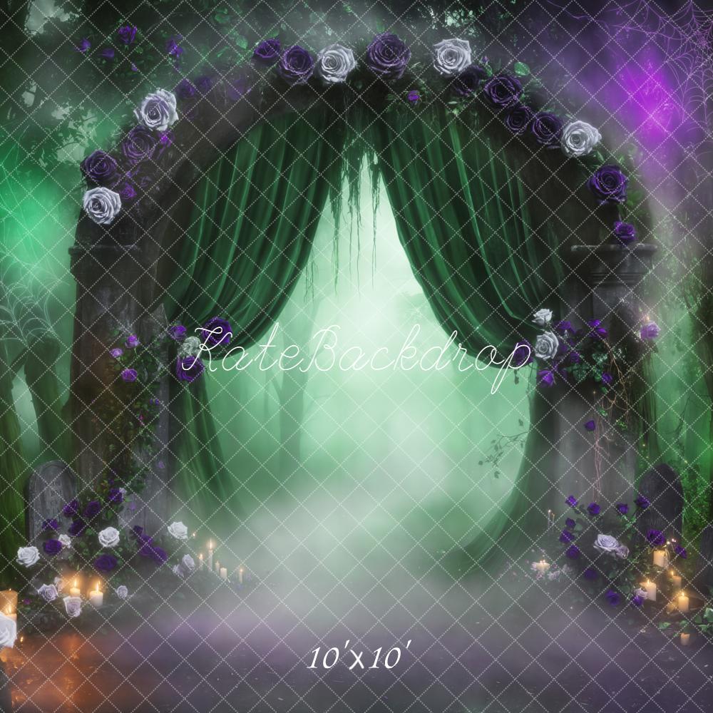 Kate Halloween Forest Arch Cobwebs Backdrop Designed by Emetselch - Image 7