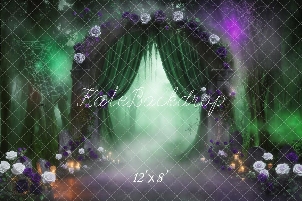 Kate Halloween Forest Arch Cobwebs Backdrop Designed by Emetselch - Image 8