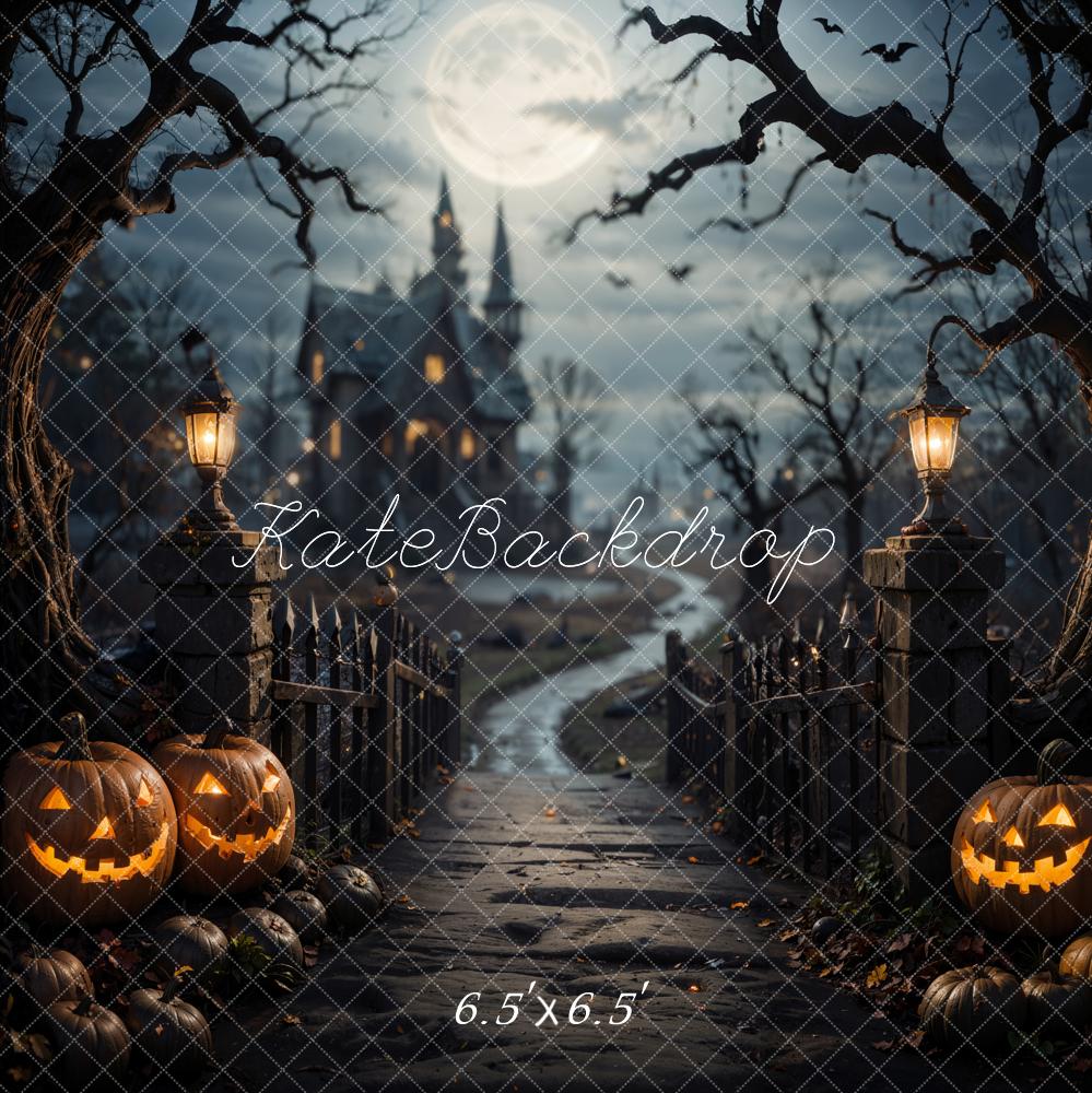 Kate Halloween Forest Bridge Dark Castle Backdrop Designed by Emetselch - Image 2