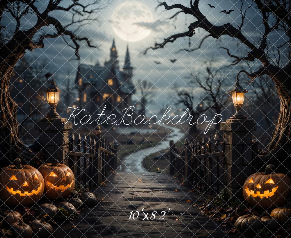 Kate Halloween Forest Bridge Dark Castle Backdrop Designed by Emetselch - Image 5