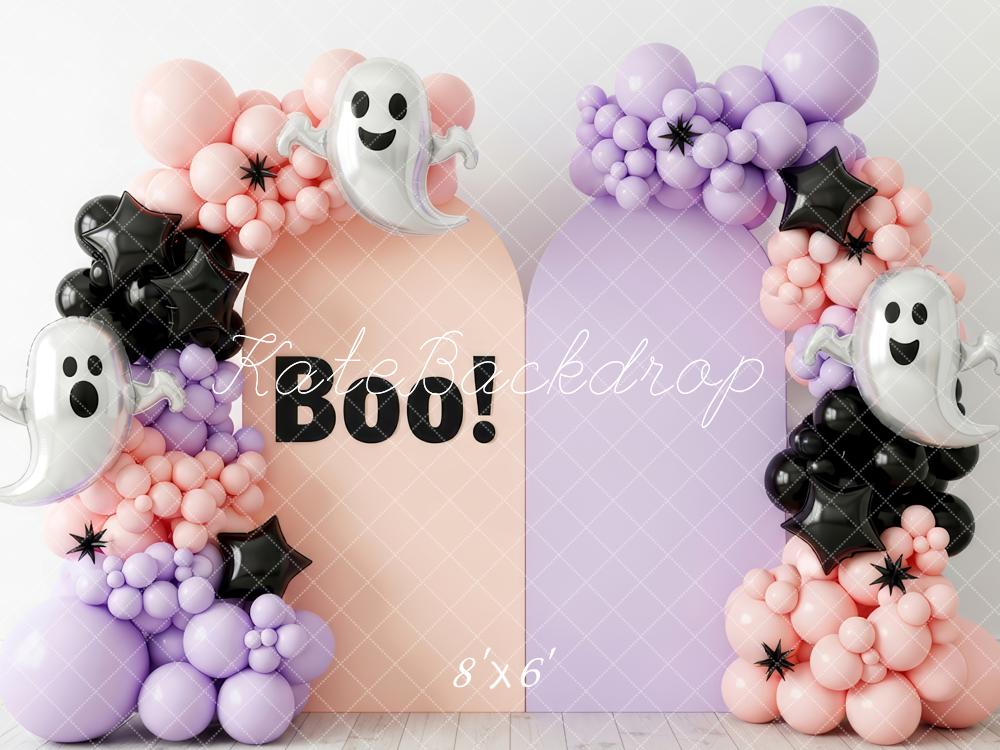 Kate Halloween Ghost Balloon Arch Pastel Backdrop Designed by Patty Robert - Image 3