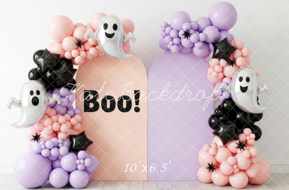 Kate Halloween Ghost Balloon Arch Pastel Backdrop Designed by Patty Robert - Image 4