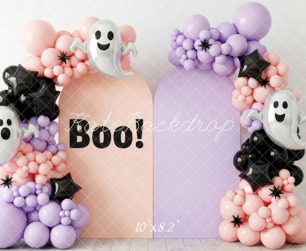 Kate Halloween Ghost Balloon Arch Pastel Backdrop Designed by Patty Robert - Image 6