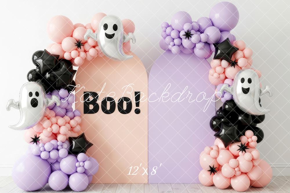 Kate Halloween Ghost Balloon Arch Pastel Backdrop Designed by Patty Robert - Image 8