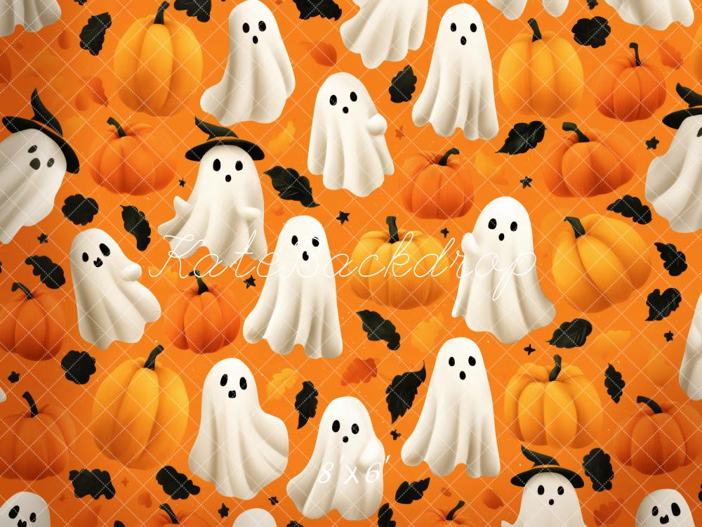 Kate Halloween Ghost Pumpkin Pattern Backdrop Designed by Patty Robert - Image 3