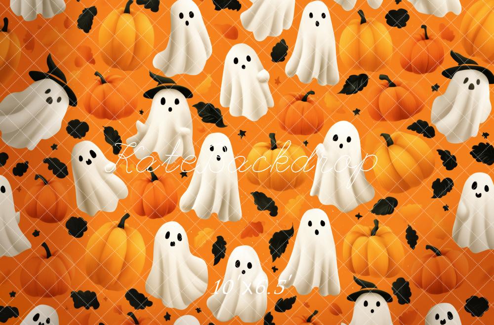 Kate Halloween Ghost Pumpkin Pattern Backdrop Designed by Patty Robert - Image 4