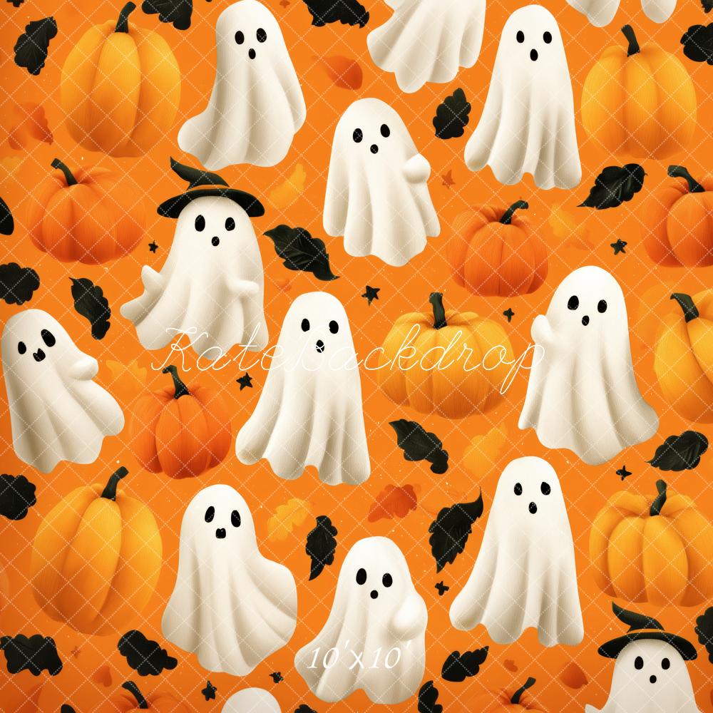 Kate Halloween Ghost Pumpkin Pattern Backdrop Designed by Patty Robert - Image 7