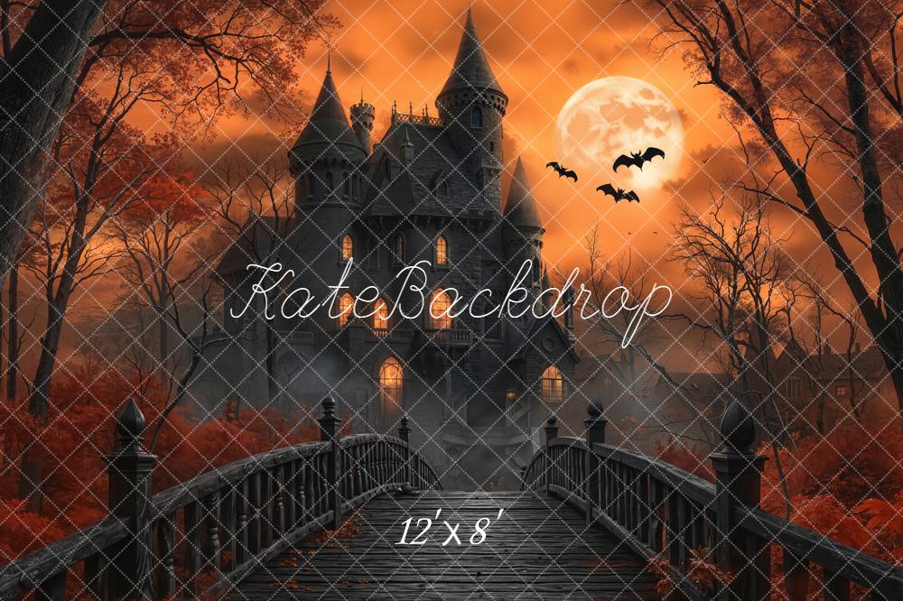 Kate Halloween Haunted Castle Bridge Moon Backdrop Designed by Emetselch - Image 8
