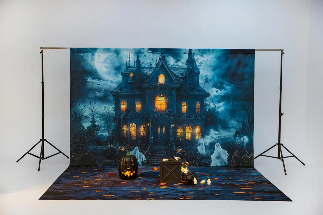 Kate Halloween Haunted House Ghosts Night Backdrop Designed by Emetselch - Image 10