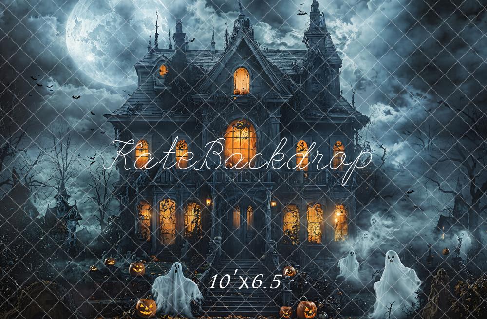 Kate Halloween Haunted House Ghosts Night Backdrop Designed by Emetselch - Image 9