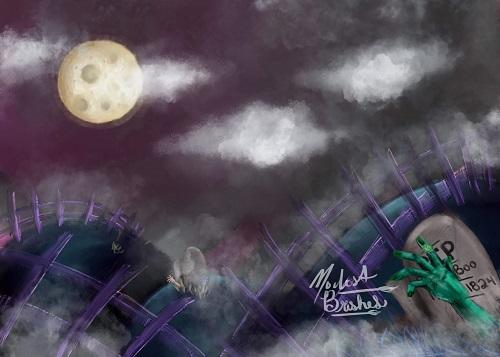 Kate Halloween Hills Backdrop Designed by Modest Brushes - Image 2