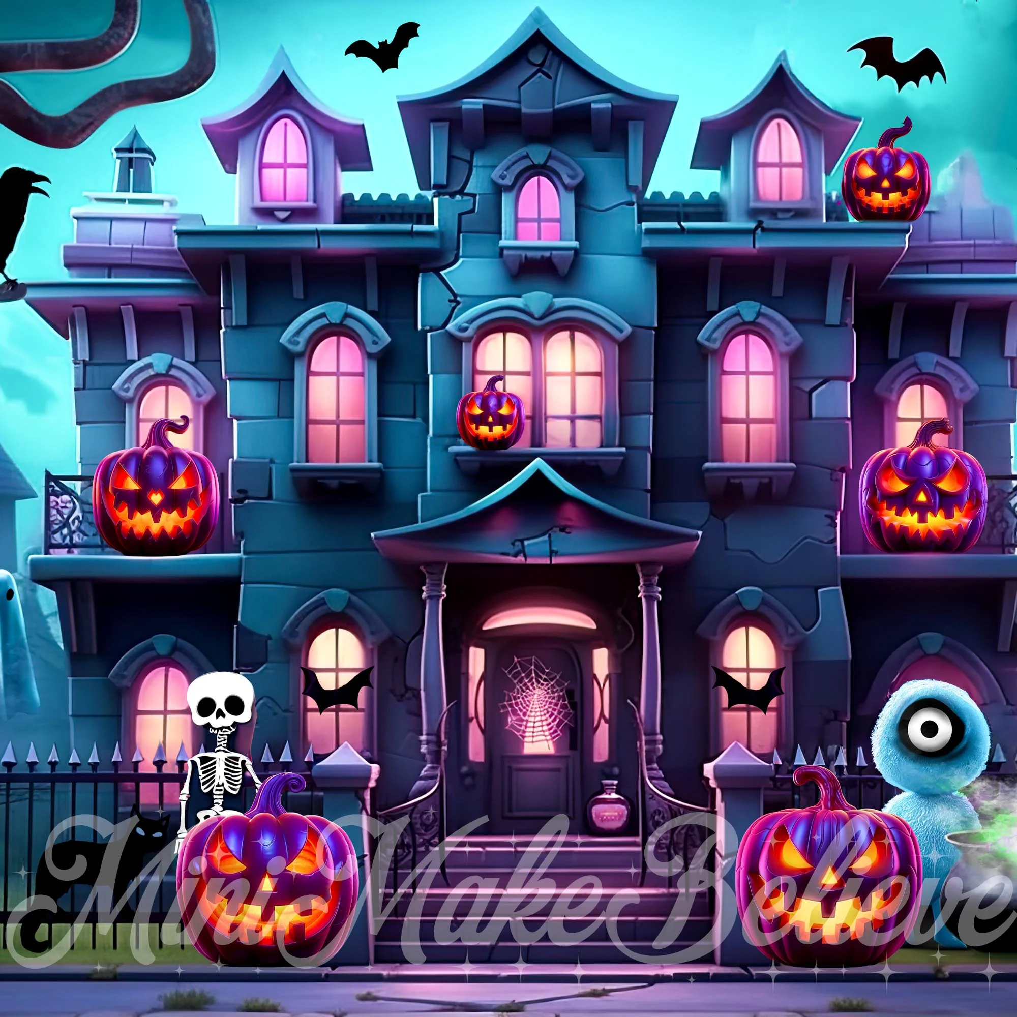 Kate Halloween Mansion House Backdrop Designed by Mini MakeBelieve - Image 2