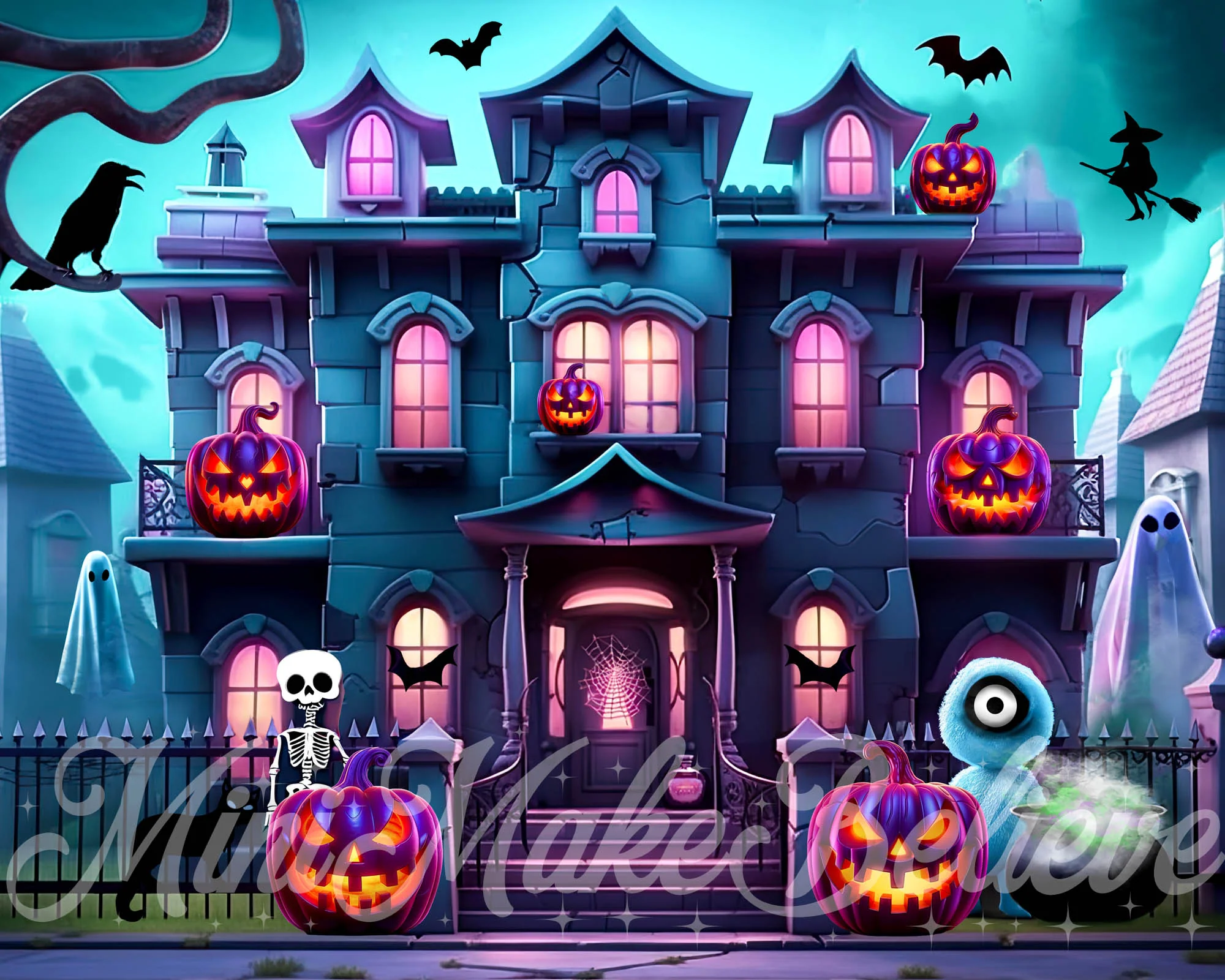 Kate Halloween Mansion House Backdrop Designed by Mini MakeBelieve - Image 3