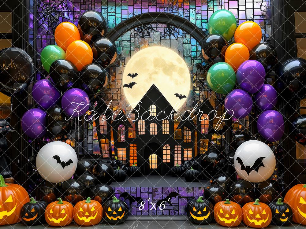 Kate Halloween Moon Haunted House Balloons Backdrop Designed by Mini MakeBelieve - Image 4