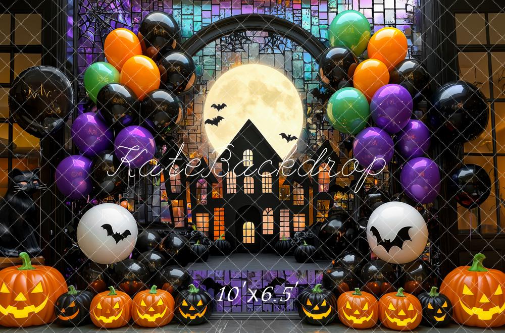 Kate Halloween Moon Haunted House Balloons Backdrop Designed by Mini MakeBelieve - Image 5
