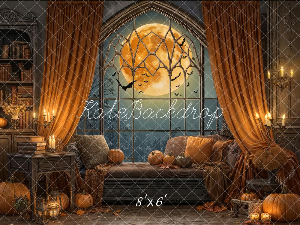 Kate Halloween Moon Pumpkins Window Backdrop Designed by Emetselch - Image 3